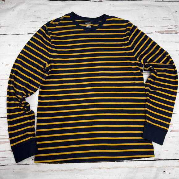 J.Crew Other - J.Crew Re-Imagined Navy Yellow Striped Long Sleeve Top Size M